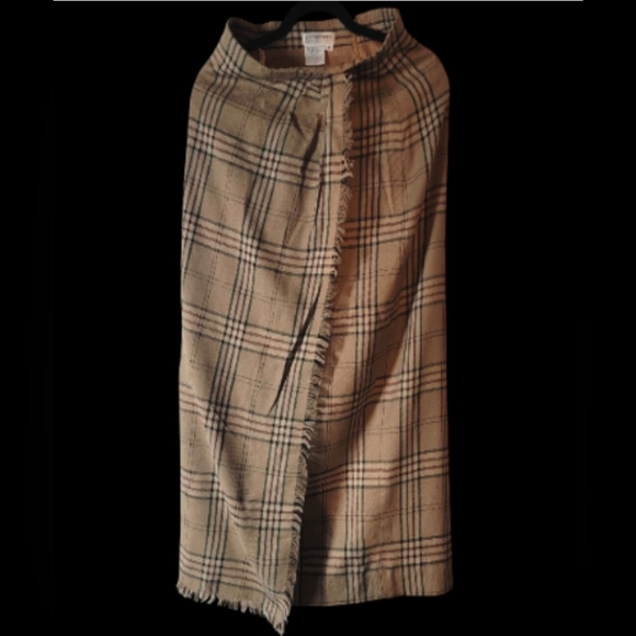Vintage 90s,Y2k, Dark Academia Preppy Plaid Wool Blend Skirt With Fringe Details - Picture 1 of 15